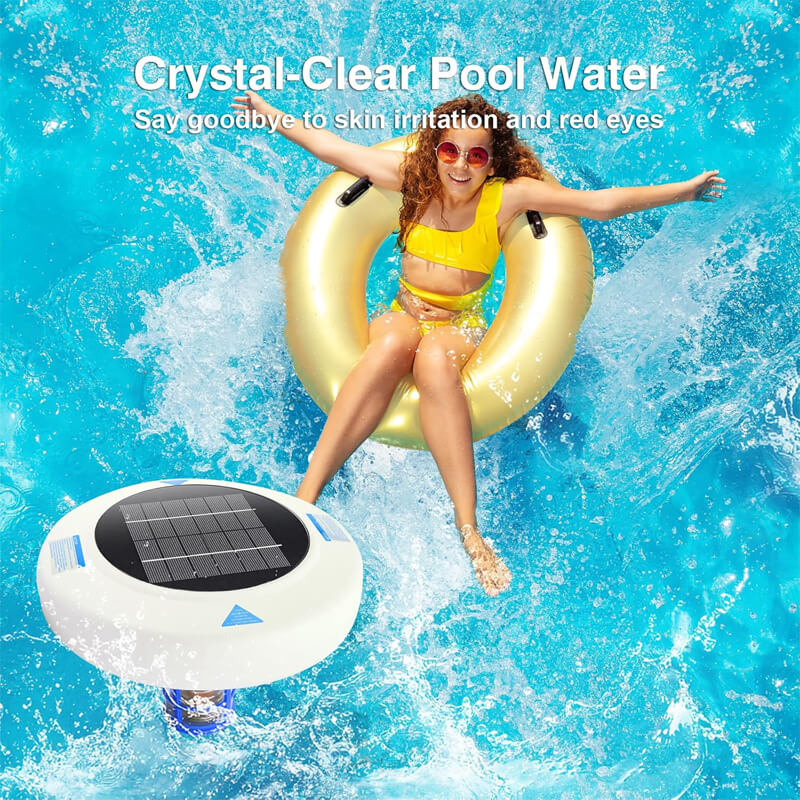Solar   Powered   Pool   Ionizer   with   LED   Light