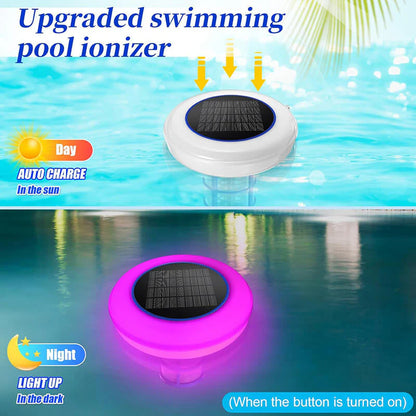 Solar   Powered   Pool   Ionizer   with   LED   Light