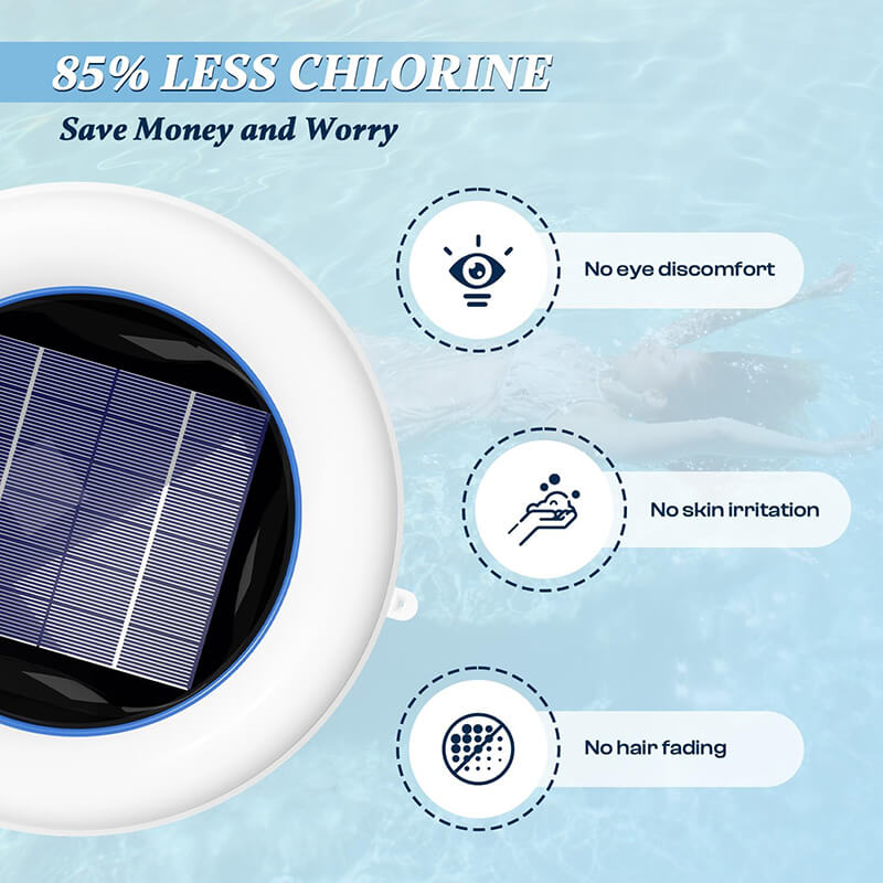 Solar   Powered   Pool   Ionizer   with   LED   Light