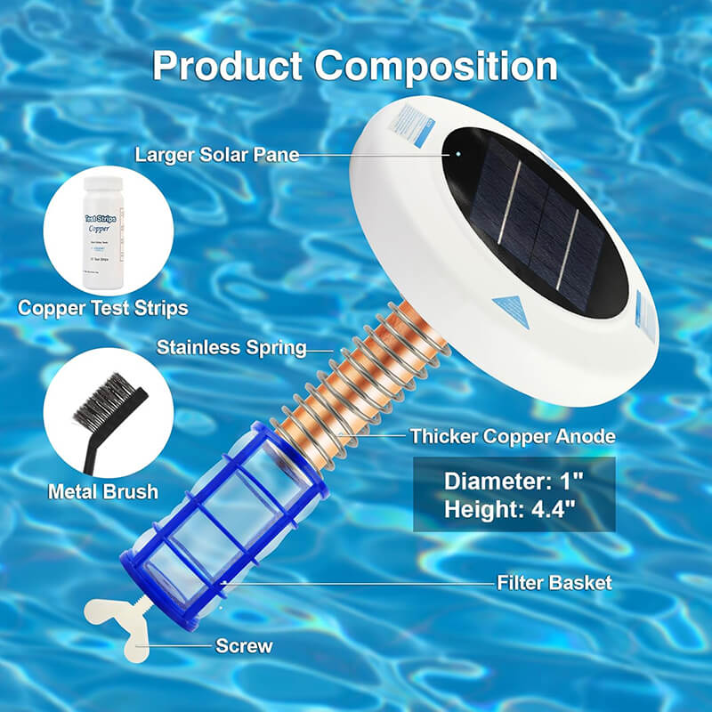 Solar   Powered   Pool   Ionizer   with   LED   Light