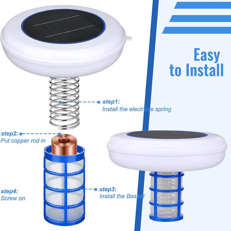 Solar   Powered   Pool   Ionizer   with   LED   Light