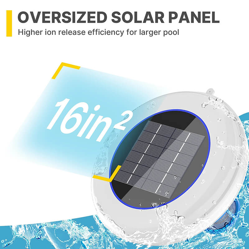 Solar   Powered   Pool   Ionizer   with   LED   Light